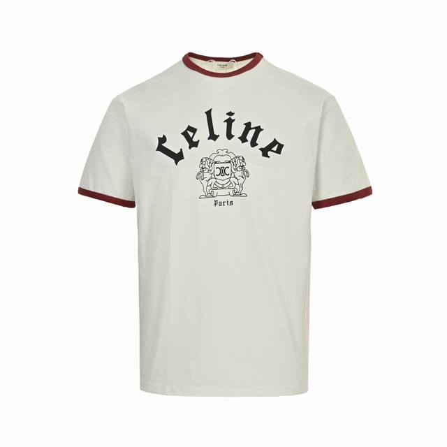 celine 赛琳 25Ss 印花Logo撞色拼接短袖 三标齐全 采用高端索罗娜布料 前幅采用进口印花图案 手感非常舒服 Os落肩版型 时尚又个性 超级百搭的一