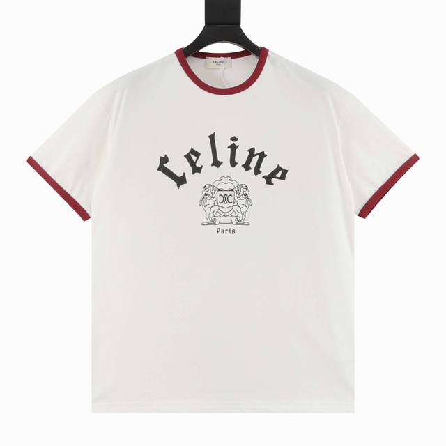 celine 塞琳 字母Logo短袖T恤 三标齐全 采用高端索罗娜布料 前幅采用进口印花图案 手感非常舒服 Os落肩版型 时尚又个性 超级百搭的一款 螺纹领口不