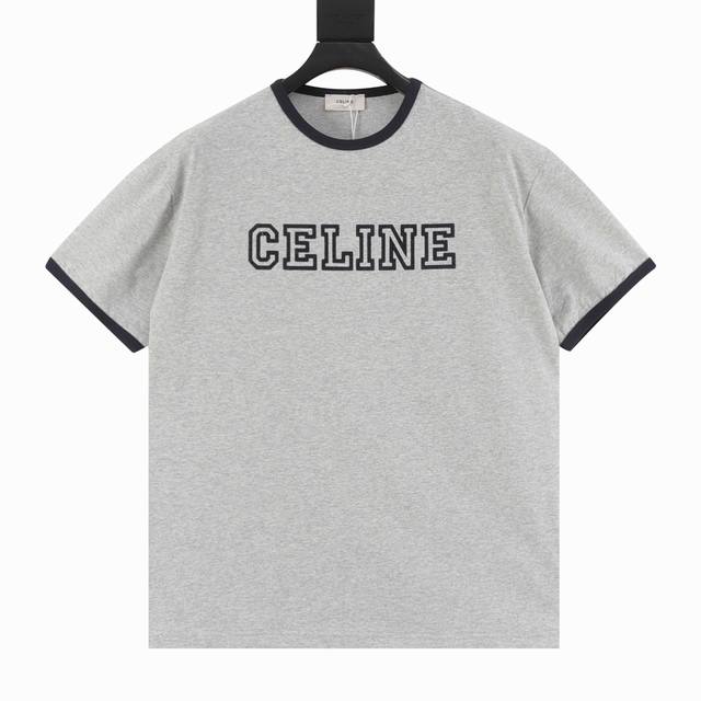 celine 塞琳 植绒字母圆领短袖T恤 三标齐全 采用高端索罗娜布料 前幅采用植绒图案 手感非常舒服 Os落肩版型 时尚又个性 超级百搭的一款 螺纹领口不松垮