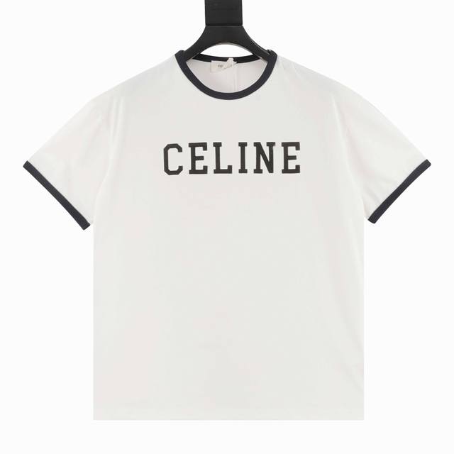 celine 塞琳 贴布绣花字母圆领短袖T恤 三标齐全 采用高端索罗娜布料 前幅采用贴布绣花工艺 手感非常舒服 Os落肩版型 时尚又个性 超级百搭的一款 螺纹领