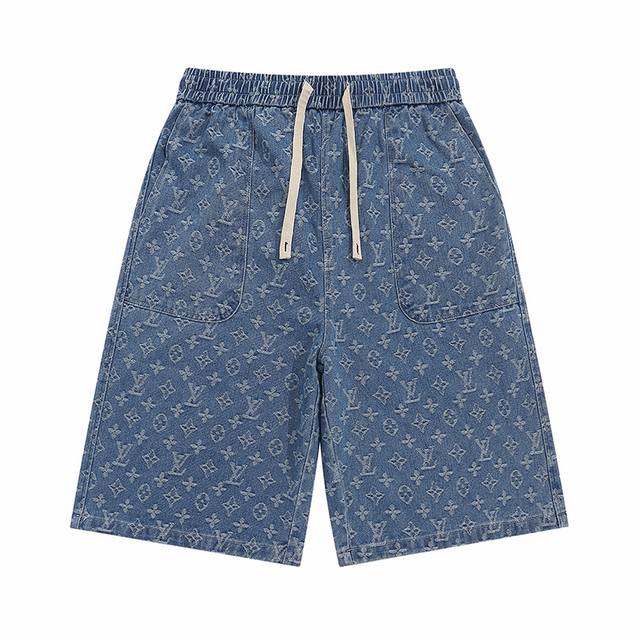 上新 顶级版本 louis Vuitton Lv路易威登经典满印Logo水洗牛仔短裤 G家年度力作也是今年为止做的最牛逼的牛仔短裤 重度水洗工艺 暗藏玄机的细节