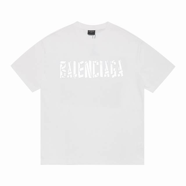 上新 高版本 balsenciaga巴黎世家高版爆裂金属材质字母硅胶立体工艺短袖 最高版本 定制面料 克100%双纱棉 字母硅胶爆裂痕立体工艺设计 辅料 开模原