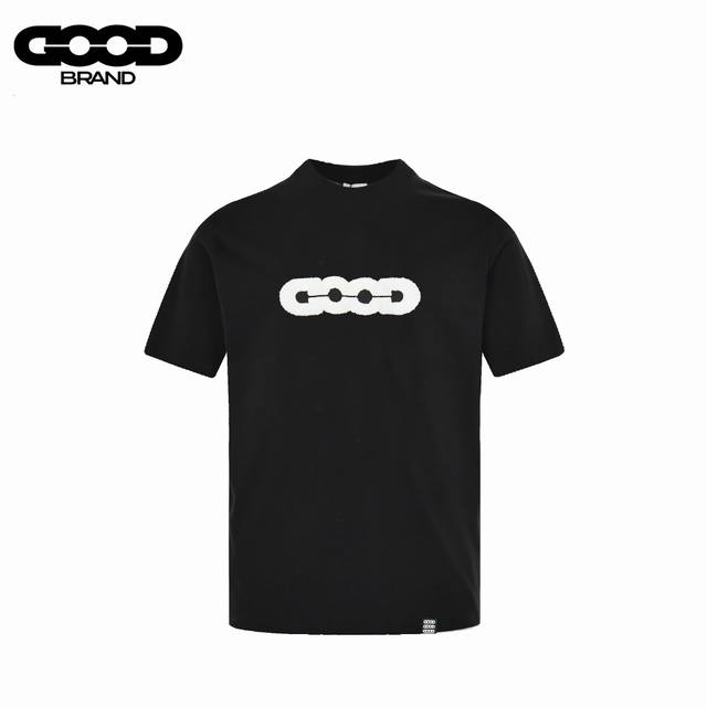 goodbrand 25Ss 提花毛巾绣短袖T恤 采用订色订染毛圈纯棉衣面 250G双股双纱 手感舒适 进口针织针梳棉进行制作 搭配320G1*1螺纹 同缸无色