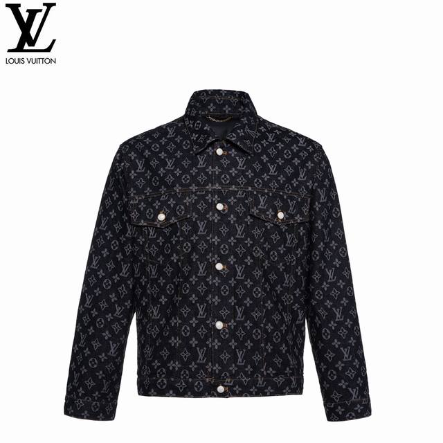 louis Vuitton 路易威登 24Ss满身刺绣牛仔外套 高端定制1:1面料 字母立体高度清晰 原版定制里布 小牛皮卡扣 金属独家定珍珠扣 镭射字母 高度