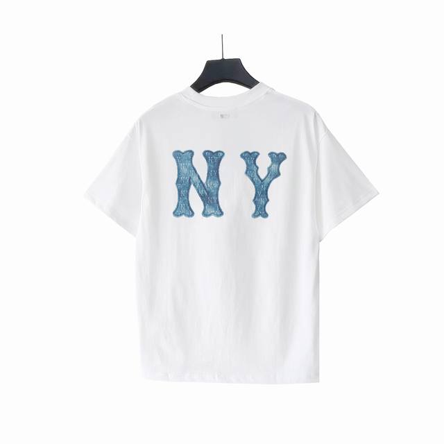 实拍细节图+细节图 mlb 洋基队 前后字母印花Logo短袖T桖 男女同款 质感超强 简约又不失时尚 上身尽率性自在感 轻松拿捏料子亲肤透气 触感细腻 面料 2
