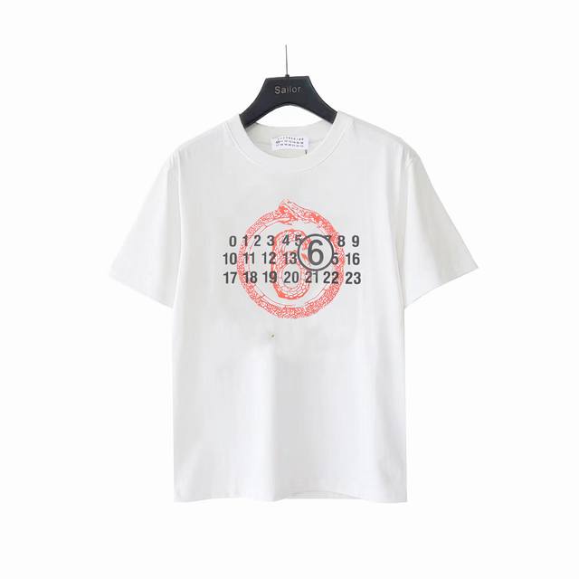 实拍细节图+尺码表 maison Margiela马吉拉2025Ss新款数字图案情侣休闲短袖T恤 最高版本 定制面料290克双纱 进口胶印 手工缝线码标 辅料