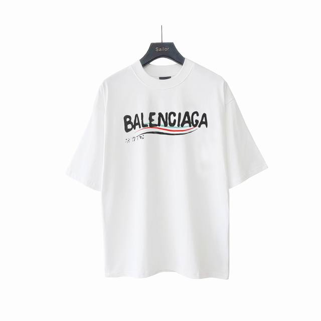 实拍细节图+尺码表 balenciaga 巴黎世家 可乐短袖T恤 标识精致升级 灵感源自八十年代复古原版面料 官方同款 短袖T恤定制240 克同缸染面料 手感非
