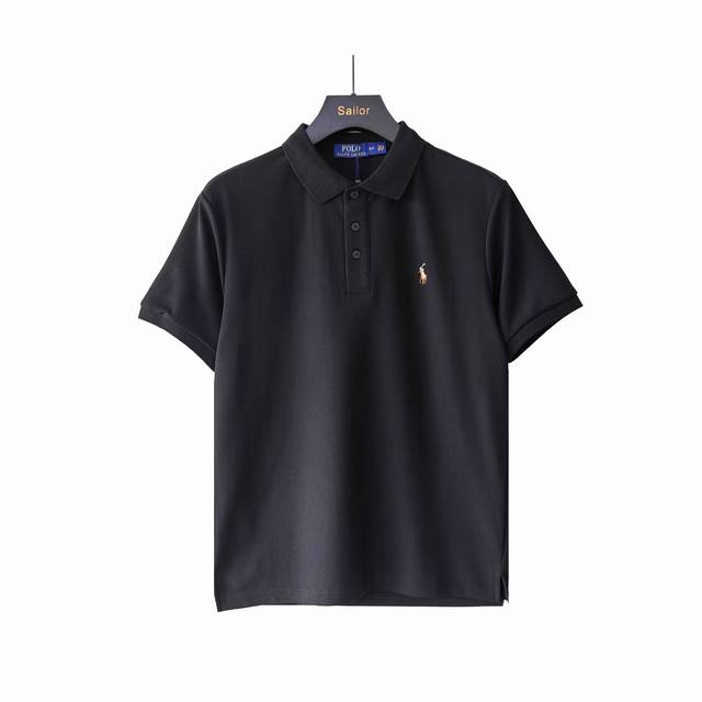 实拍细节图+尺码表 ralph Lauren 拉夫劳伦 定制小标Logo短袖T桖 男女同款 休闲polo衫 定制珠地面料 领标吊牌主唛三标齐全 颜色 白色 黑色
