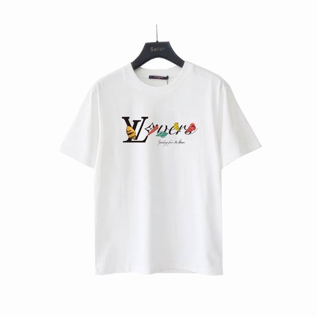实拍细节图 +尺码表 louis Vuitton 路易威登 小海螺Logo印花短袖 定制260克同缸染面料 手感非常舒服 春夏最新砖柜同步 时尚又个性 超级百搭