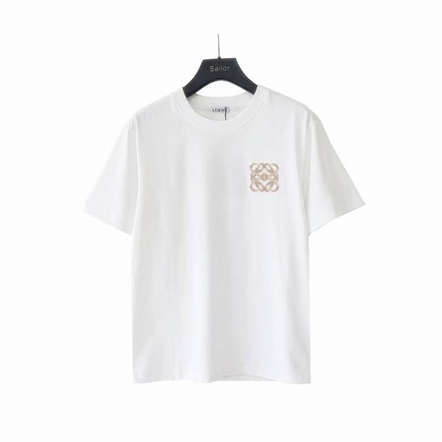 实拍细节图+尺码表 loewe 罗意威 毛巾刺绣短袖T桖 大Logo经典识标印花精致升级 原版面料 官方同款 短袖T恤 定制300克 手感非常舒服 春夏最新砖柜
