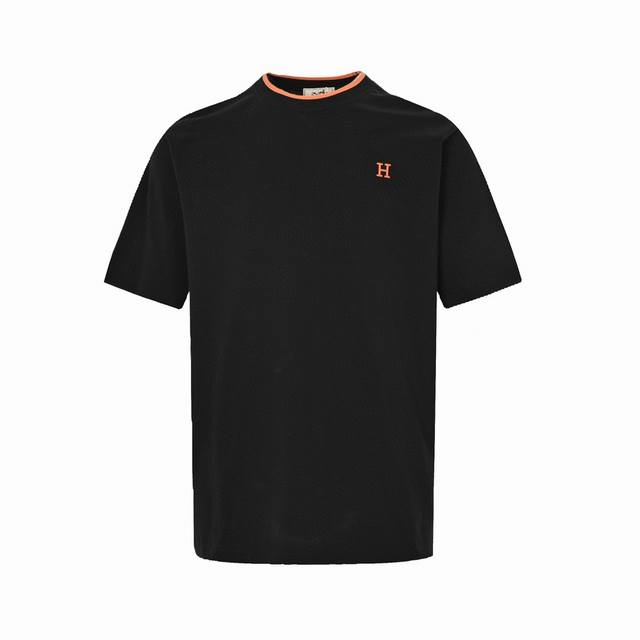 hermes 爱马仕 经典刺绣橙标短袖 logo标识精致升级 灵感源自八十年代复古 原版面料 官方同款 同缸染面料 手感非常舒服 春夏最新砖柜同步 时尚又个性