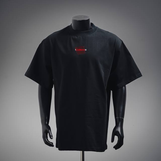 balenciaga 25Ss 新款刺绣Logo红胶带短袖 官网高版本 早春夏季最新巴黎世家单品 简约却不失奢潮范儿 采用32支足纱双265克纯棉 1*1双纱十