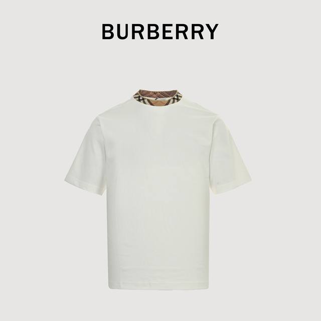 Burberry 巴宝莉 Bbr 战马格纹纯棉短袖T恤 完全对版用料 1个月开发 从纱线到染色 百分百一致 采用 克 平织纯棉微爽滑手感面料 肌理感在线 领口融