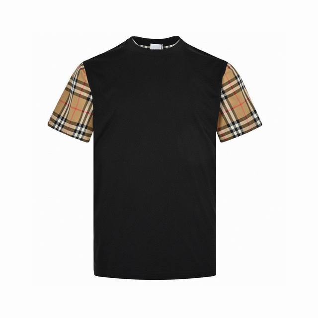 巴宝莉 Burberry 夏季新款 经典格纹袖子拼接圆领短袖T恤 经典格纹的一款 再次给大家重现 高端品质独家定制袖子为70S全面定制色纺格纹 肩膀处纹理完美