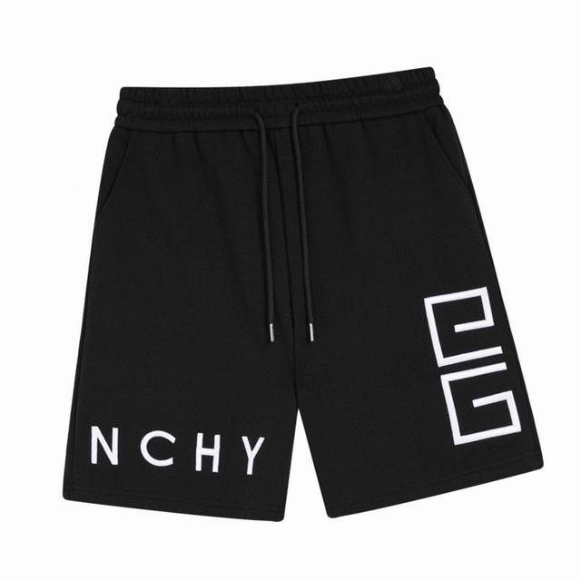 纪梵希 Givenchy 夏季新款 字母Logo刺绣休闲短裤五分裤 采用360克重大毛圈 上身质感十足 舒适贴肤 搭配Gvc Logo大刺绣 随性而不失格调 简