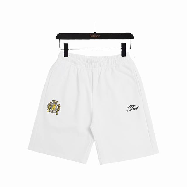 实拍细节图+尺码表 balenciaga巴黎世家曼联反光条宽松纯棉毛圈短裤 最高版本 定制420克毛圈卫衣面料 特殊走线工艺 完全对版 辅料 开模原版过鉴定领标
