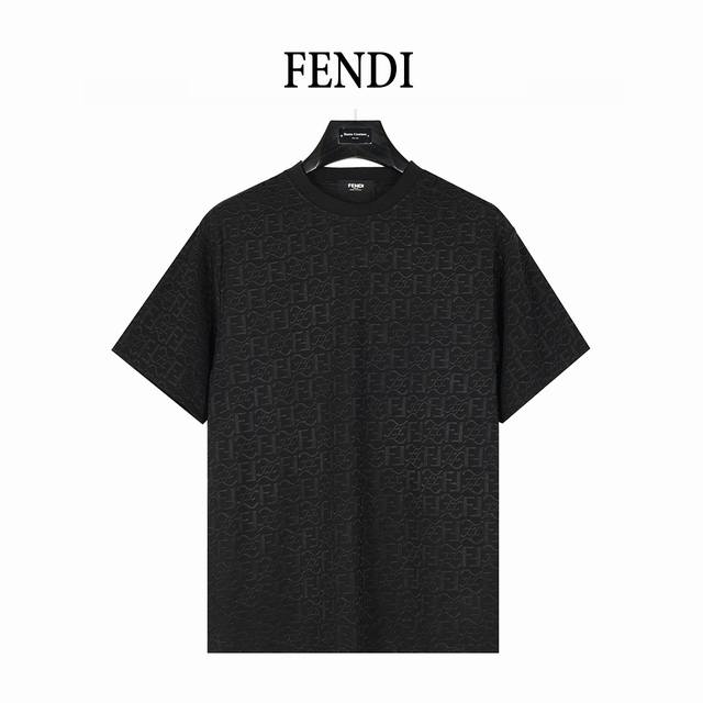 fendi 芬迪 25Ss 冰丝暗纹全幅双F提花短袖T恤 原版开模 定制高级冰丝提花面料 材料做工细节均与专柜一致 虽然是全身满印提花 但是每一个Ff字都是定位