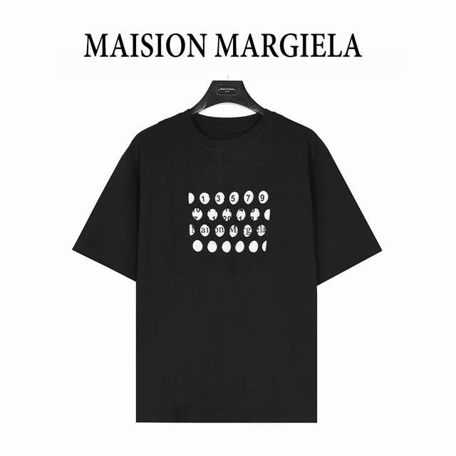 maisonmargiela 马吉拉 镂空圆洞数字圆领短袖T恤 重磅精梳260G纯棉双纱面料 定位冲孔 定位印花 后背手工四角标缝线 螺纹定织定染通肩拉条工艺增