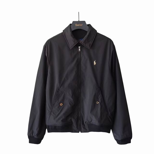 实拍细节图+尺码表 ralph Lauren 拉夫劳伦 经典翻领行政惠灵顿风夹克外套 - 胸前精美小标刺绣 - 中性设计 男女百搭 - 袖口下摆螺纹订制螺纹 颜
