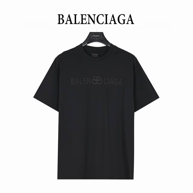 balenciaga 巴黎世家 25Ss 暗纹锁扣字母刺绣短袖T恤 面料采用高克重260G重精梳棉 定制1:1螺纹 面料舒适亲肤无异感 制定染面料 纺织密度高