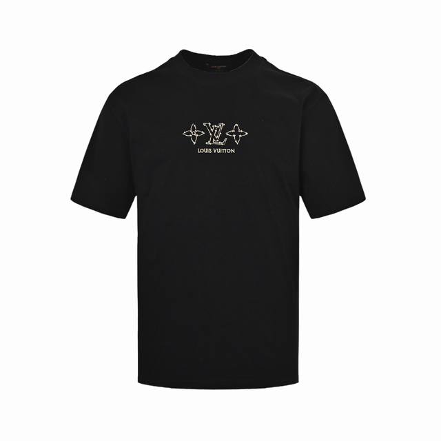 louis Vuitton 路易威登 25Ss 四叶草老花刺绣字母短袖 面料采用260克重纯棉 定制32支2*2螺纹 成衣两遍水洗处 面料舒适亲肤无异感 定制定