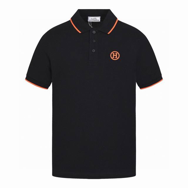 爱马仕 Hermes 夏季新款 经典字母刺绣橙条翻领短袖polo衫 精美重工艺H圆领短袖 潮流元素融合专柜款方面可以说是十分之成熟 精致工艺顶级元素融合打造 潮