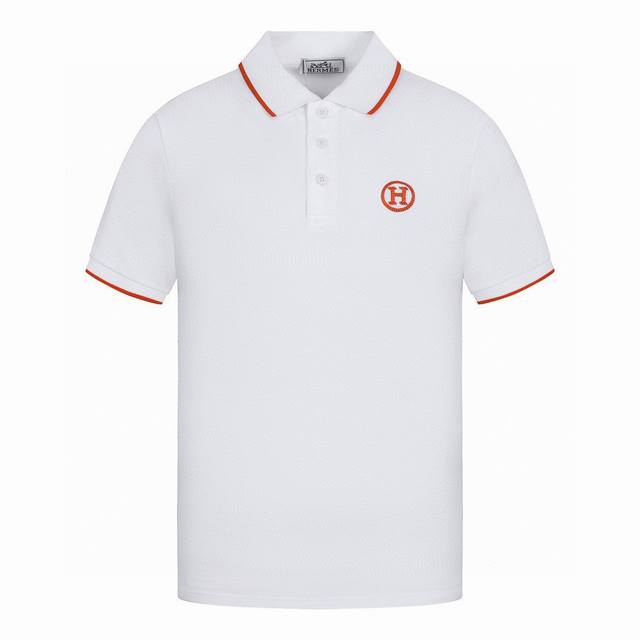 爱马仕 Hermes 夏季新款 经典字母刺绣橙条翻领短袖polo衫 精美重工艺H圆领短袖 潮流元素融合专柜款方面可以说是十分之成熟 精致工艺顶级元素融合打造 潮