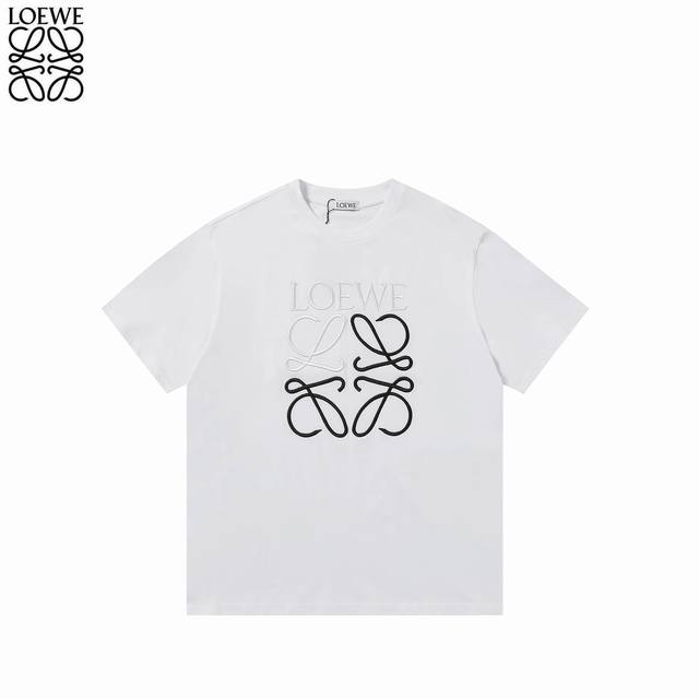 罗意威 Loewe 25Ss 经典Logo绣花短袖T恤 - 采用240克双股双纱百分百棉手感舒适柔软 领口螺纹定染加厚 久穿不变形 三标齐全 专业大厂出品 做工