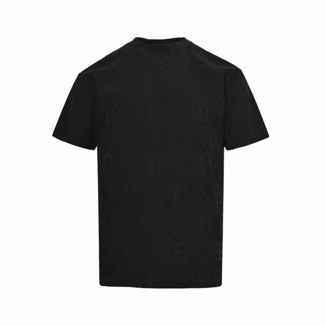 balenciaga 巴黎世家 25Ss 暗纹满印双B提花短袖 32S双纱1*1螺纹 面料螺纹同缸定染 进口提花机织造而成的提花面料 利用各种提花构造 使纱线呈