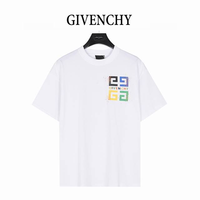 givenchy 纪梵希 25Ss 宫格彩色泼墨印花短袖T恤 定制260G水洗精梳棉棉面料 手感非常细腻柔软舒服 潮流宽松T恤 一件简简单单就让你变时髦的T恤