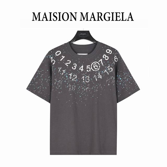 maisonmargiela 马吉拉 数字泼墨斑点印花短袖T恤 重磅精梳260G纯棉双纱面料 数码3D直喷 螺纹定织定染通肩拉条工艺增加衣物清洗寿命 触感舒适