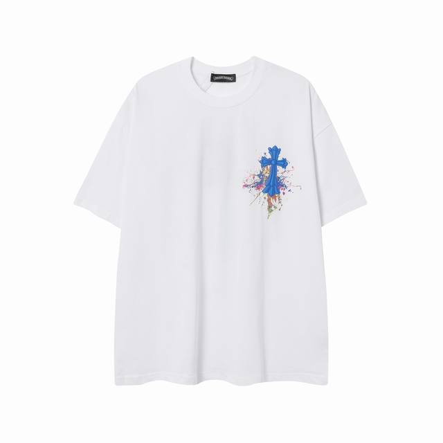 高版本Chrome Hearts克罗心 涂鸦马蹄十字印花短袖 面料使用 G克全棉双纱面料 区别于市场低克重普通货 纹路清晰可见 质感柔软细腻光滑 垂感十足 有一