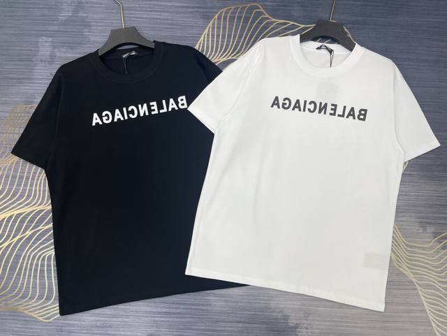 上新 巴黎世家Balenciaga 春夏新款反字母Logo短袖T恤 高版本高版本 全网独家首发 百搭款细节处理完美 240克大牌纯棉面料 十分精致 原版面料 网
