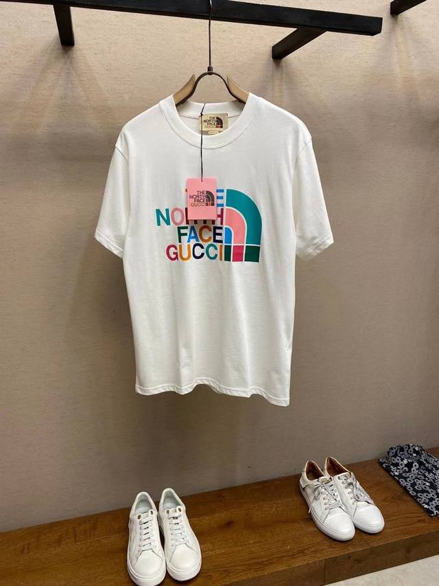 夏季新款古驰时尚潮牌字母Logo印花百搭休闲情侣短袖T恤男女同款