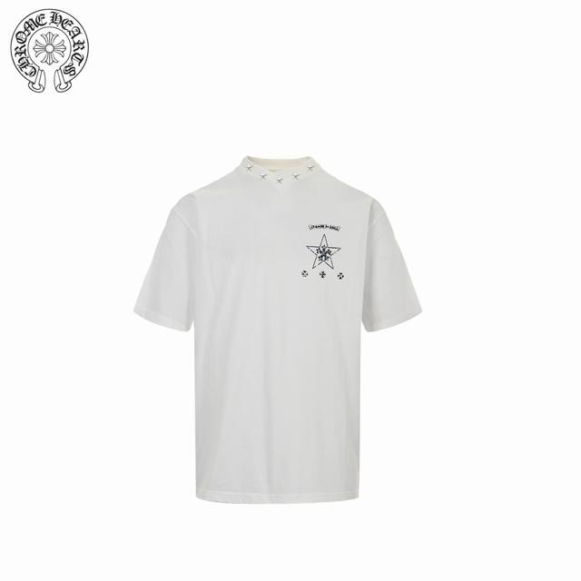 chrome Hearts 克罗心 25Ss 斑驳梵文星星印花短袖 面料采用26支精棉双纱230克 经过高温预缩处理克重高达260克 触感细腻柔软 质地透气 配
