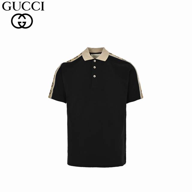 guccl 古驰 24Ss经典反光串标polo衫 购入正品打版操作 定织60支双股面料 区别市面 订织双鱼骨纹网眼胚布 定染杏色面料 与正品无色差 定制反光条有