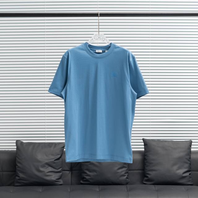 工厂p直供 burberry丨巴宝莉圆盘Logo短袖T恤 尺码 S-Xl 配色 黑色 白色 天蓝 卡其