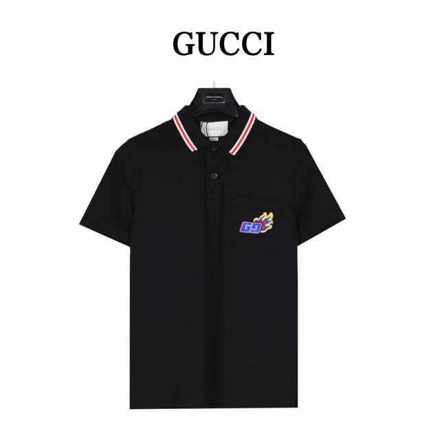 gucci 古驰 龙年限定胸口口袋polo短袖 采用100%棉双面珠地面料 拆解纱线分析 订织蜂窝四角网眼胚布 衣领为双系统提花定织扁机制成 有弹性 不变形 衣