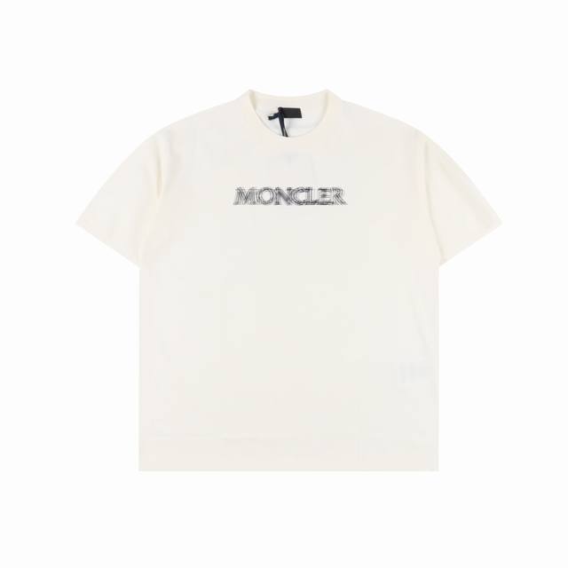 moncler 蒙口 25Ss 线条重影字母印花短袖 独家定制 280G 32 支双纱纯棉面料 质感非常柔软舒适 100% 区别市场的顶级面料 搭配 350G