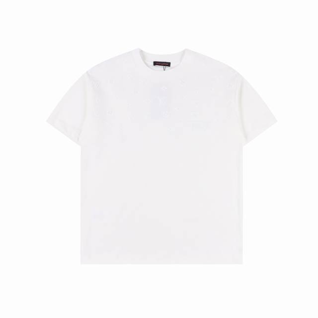 louis Vuitton 路易威登 25Ss 暗纹老花Logo拼接刺绣短袖T恤 购入原版开模打造 全套定制辅料 所有细节完美还原 定织定染260G纯棉双纱紧密