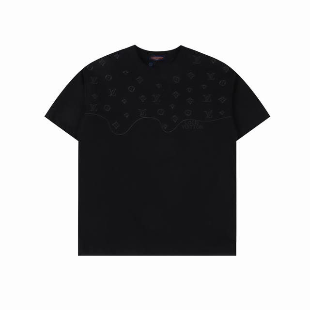 louis Vuitton 路易威登 25Ss 暗纹老花Logo拼接刺绣短袖T恤 购入原版开模打造 全套定制辅料 所有细节完美还原 定织定染260G纯棉双纱紧密