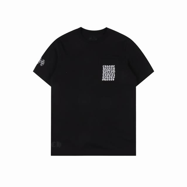 chrome Hearts 克罗心 多图标Logo印花短袖T恤 采用直喷进口机器印花 五金辅料均开磨定制 正确配置 黑色2025克罗心正品包装 克定制定染双纱棉