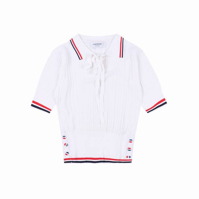 thom Browne Tb 针织系带polo 短袖T恤 原版定制面料 辅料 尺码 1 2 3