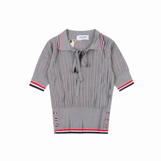 thom Browne Tb 针织系带polo 短袖T恤 原版定制面料 辅料 尺码 1 2 3