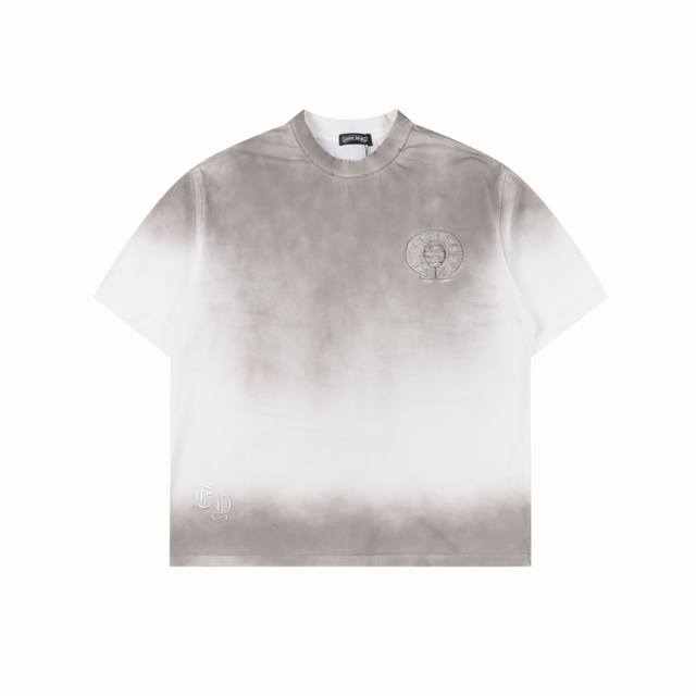 chromehearts 克罗心 25Ss 马蹄贴布刺绣烧花水洗破洞短袖T恤 秀场私人订制系列 整衣做旧激光烧花定制300克双纱面料 美式酸洗做旧原身布激光烧花