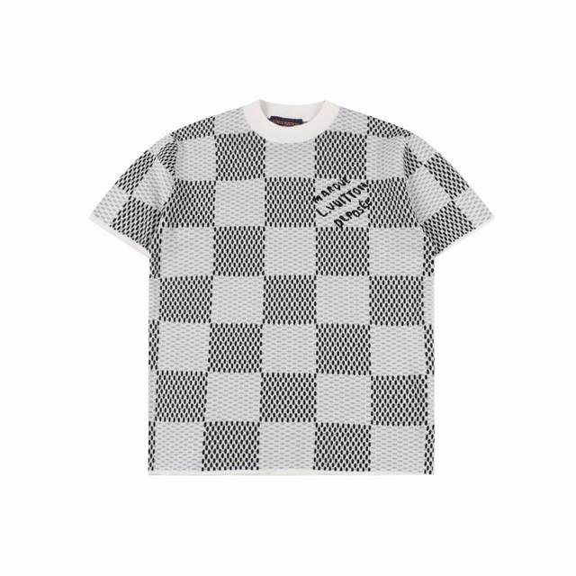 louis Vuitton 路易威登Lv 25Ss新款 菲董棋盘短袖 最新款棋盘格针织Tee 我们太磕细节 修修改改 总算把这款熬出原品质来了 说下面料 这款采