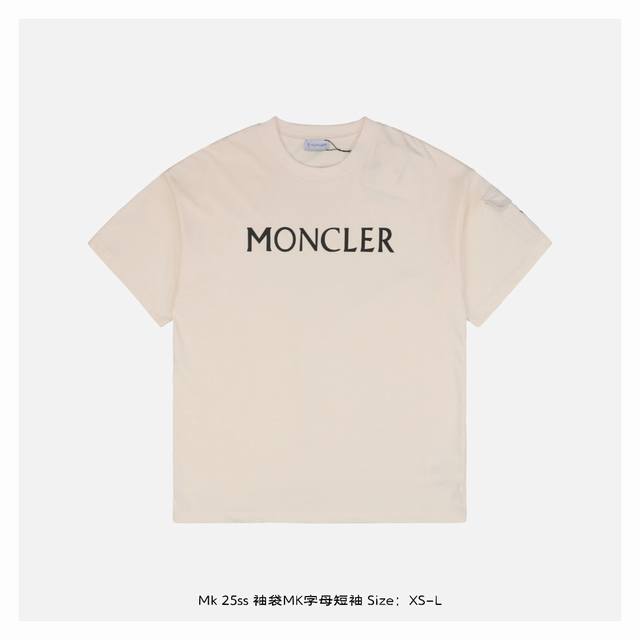 moncler 蒙口 25Ss 袖袋Mk字母短袖 面料采用280克重精梳棉 定制32支1*1螺纹 成衣两遍水洗处理 面料舒适亲肤无异感 定制定染面料 纺织密度高