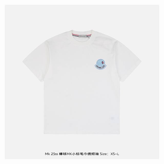 moncler 蒙口 25Ss 棒球Mk小标毛巾绣短袖 面料采用230克重精梳棉 定制32支1*1螺纹 成衣两遍水洗处理 面料舒适亲肤无异感 定制定染面料 纺织