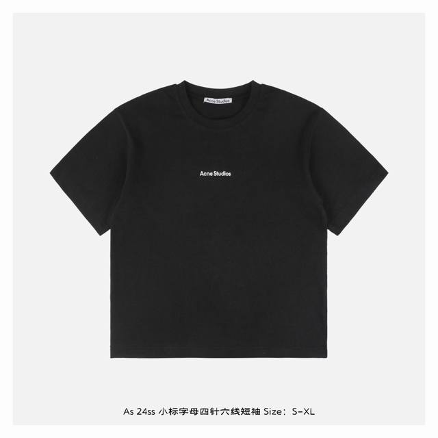 acne Studios 24Ss 小标字母四针六线短袖 -四针六线工艺+320G超高克重面料 定织定染320G超高克重面料12支纱线织成 硬挺粗矿久洗不变形