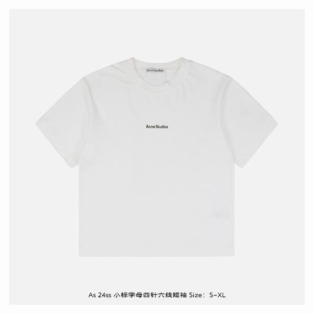 acne Studios 24Ss 小标字母四针六线短袖 -四针六线工艺+320G超高克重面料 定织定染320G超高克重面料12支纱线织成 硬挺粗矿久洗不变形